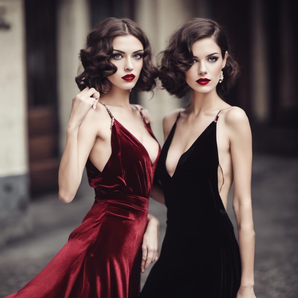 Elegant Women in Roaring Twenties Dresses