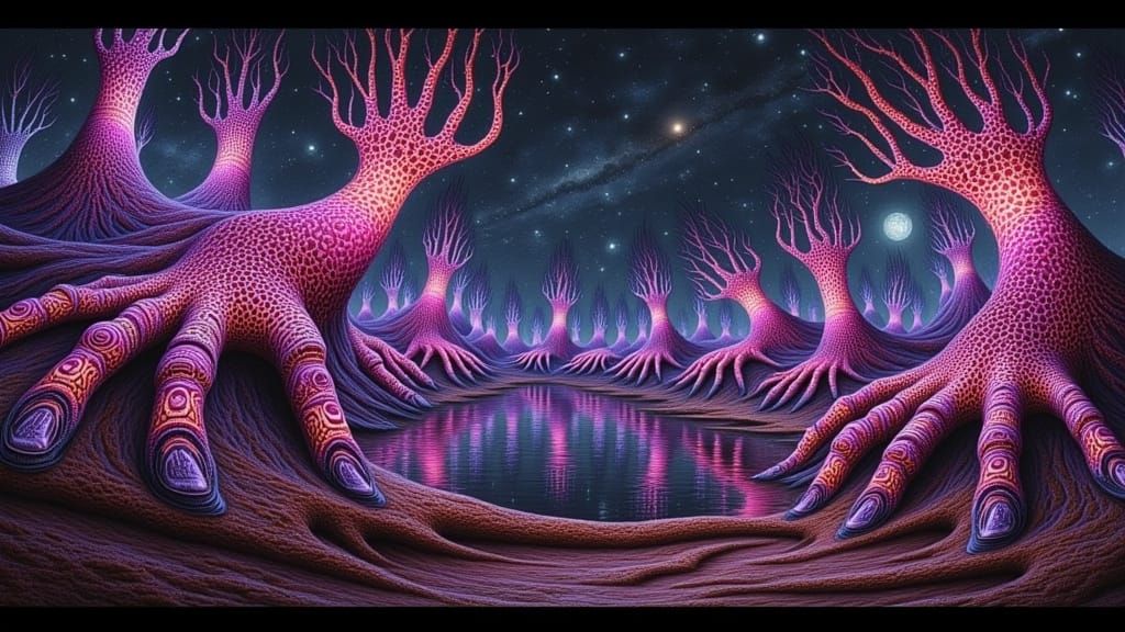 Surreal Exoplanet Mercury Lake City Reflection