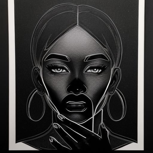 Elegant Downtown Lady in Intricate Silhouette