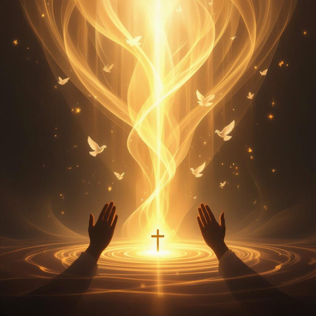 Divine Light Vortex Christian Prayer Poster
