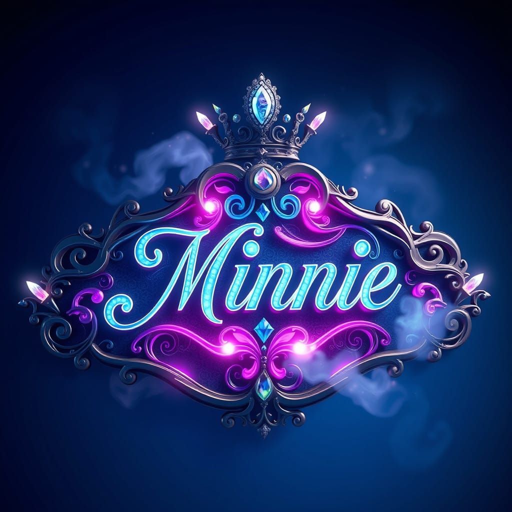 Surreal Sign in Lavish Baroque Style with Mystical Neon Ligh...