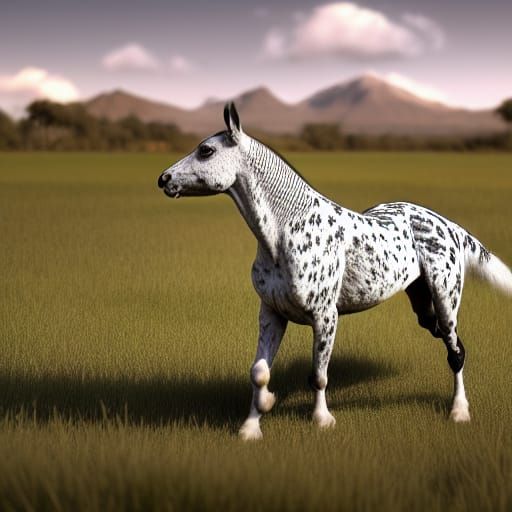 Appaloosa Horse Rearing Up in Digital Art