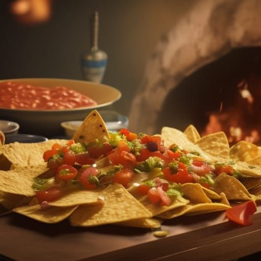 Cinematic and Detailed Nachos Digital Painting