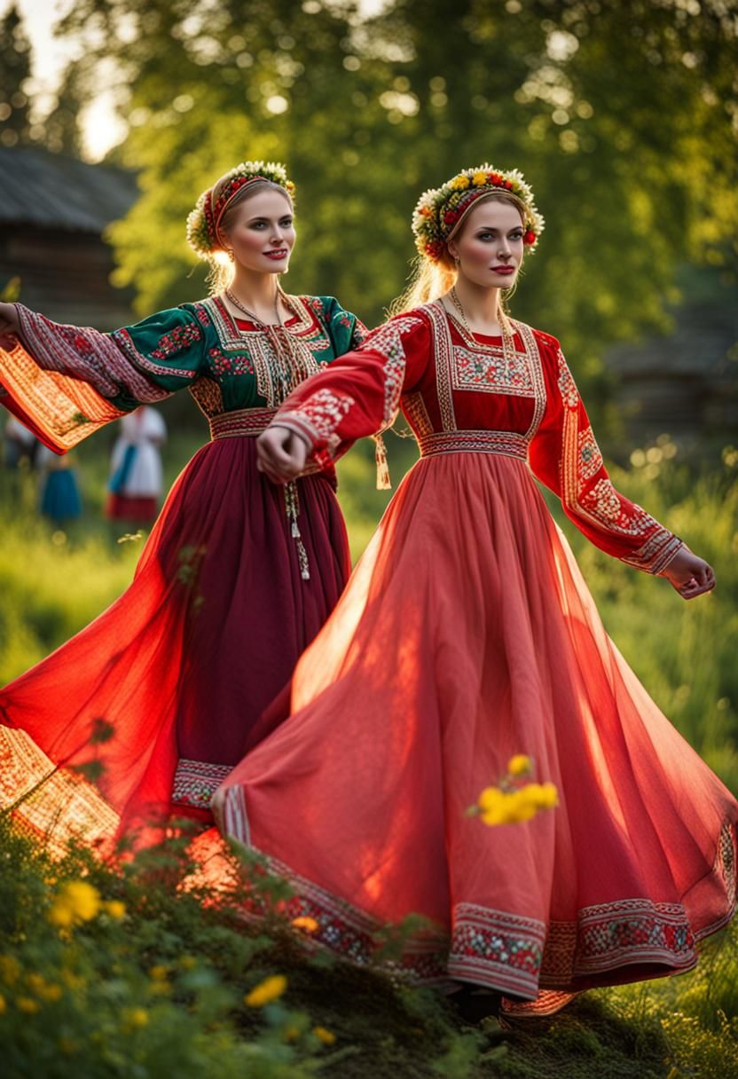 Traditional slavic dresses