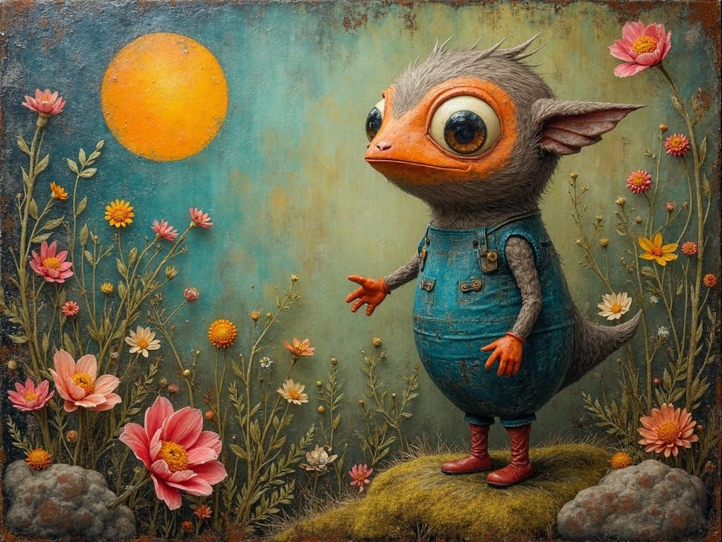 B is a B Filled with Otherworldly Life Charred and Rusty Rowscape