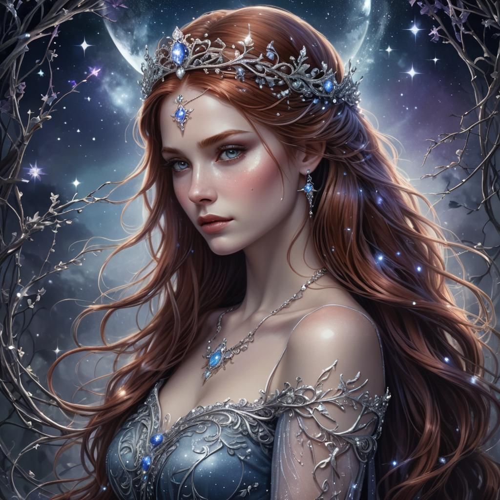 Celestial Fae High Lady in High Fantasy Portrait