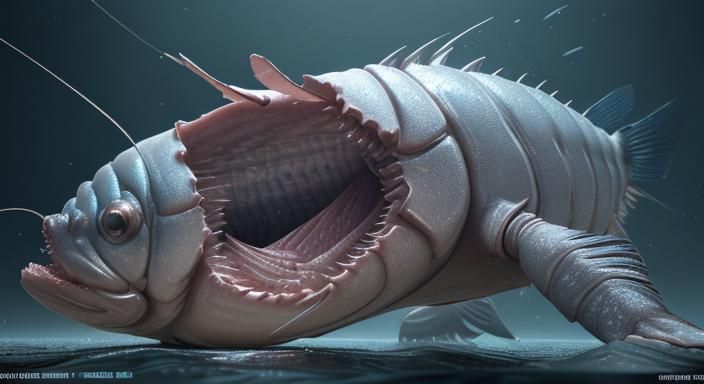 Isopod Tongue Horror in 3D Game Cinematic Style