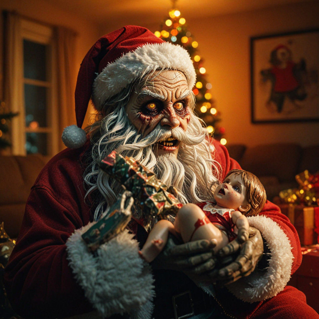 Zombie Santa Terrorizes Mid-Century Modern Christmas