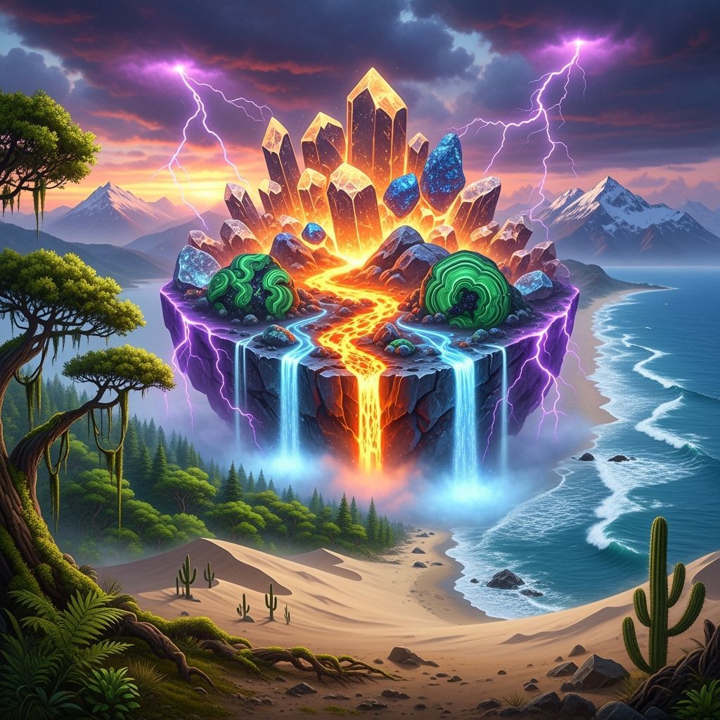 Crystalline Rock Formation in Hybrid Biome