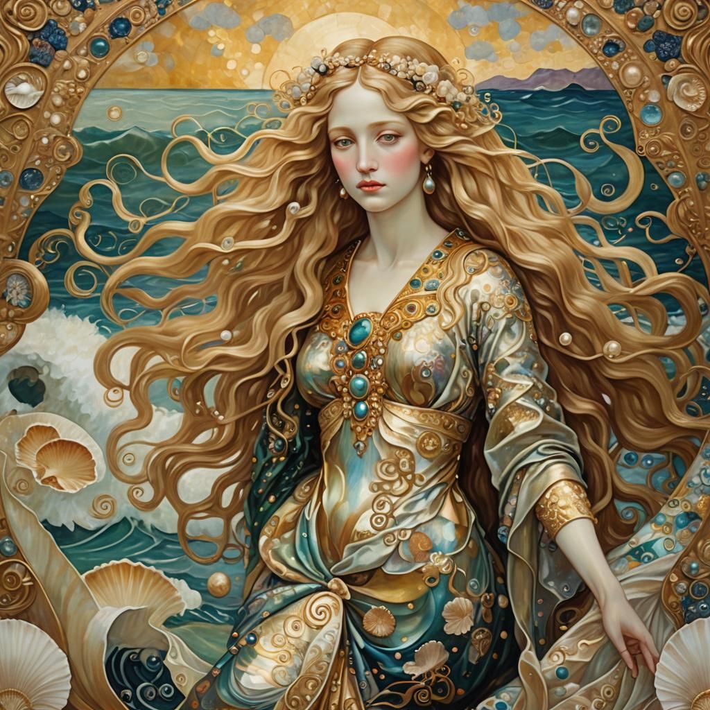 Birth of Venus in Art Nouveau Style