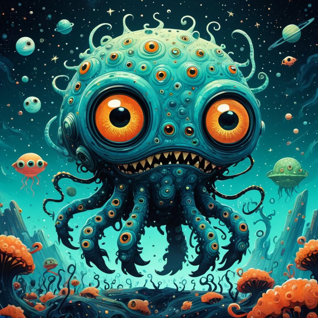 Octopus monster in space.