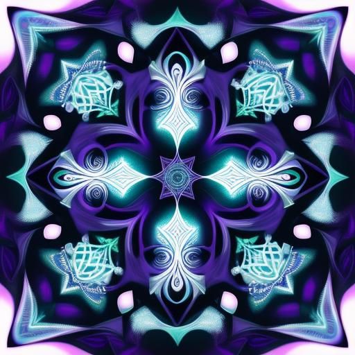 Glowing Fractal Transforms Within Simulation Grid