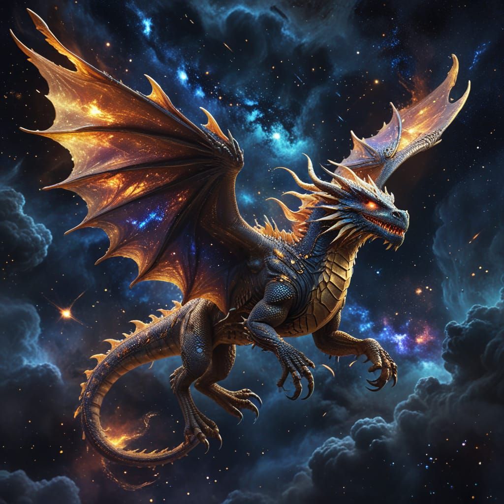 Cosmic Space Dragon in Majestic Glory
