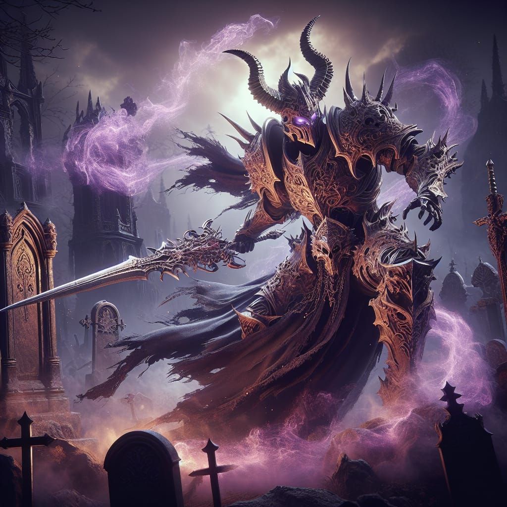 Fantastical Bone Knight Rises from the Graveyard