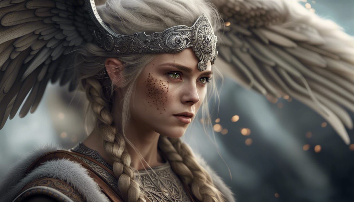 Viking Women with Wings in Cinematic Lighting