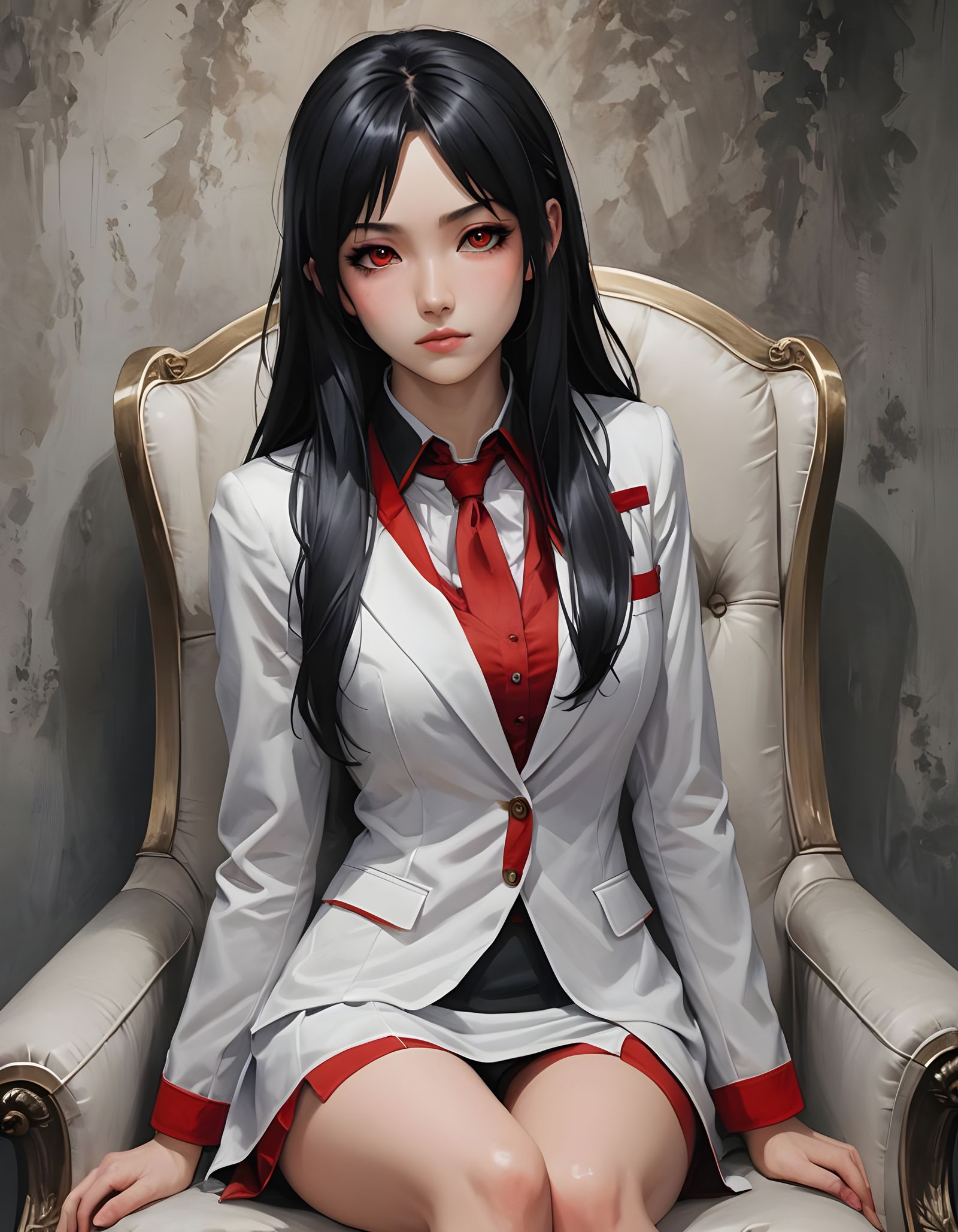 Gothic Vampire Princess in Velvet and Black