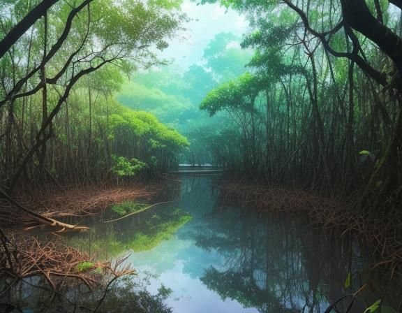 Colorful Sloths in 1940s Mangrove: Realistic Photography