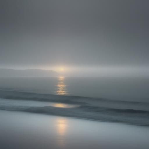 Ethereal Winter Seascape at Dusk in Dreamy Style