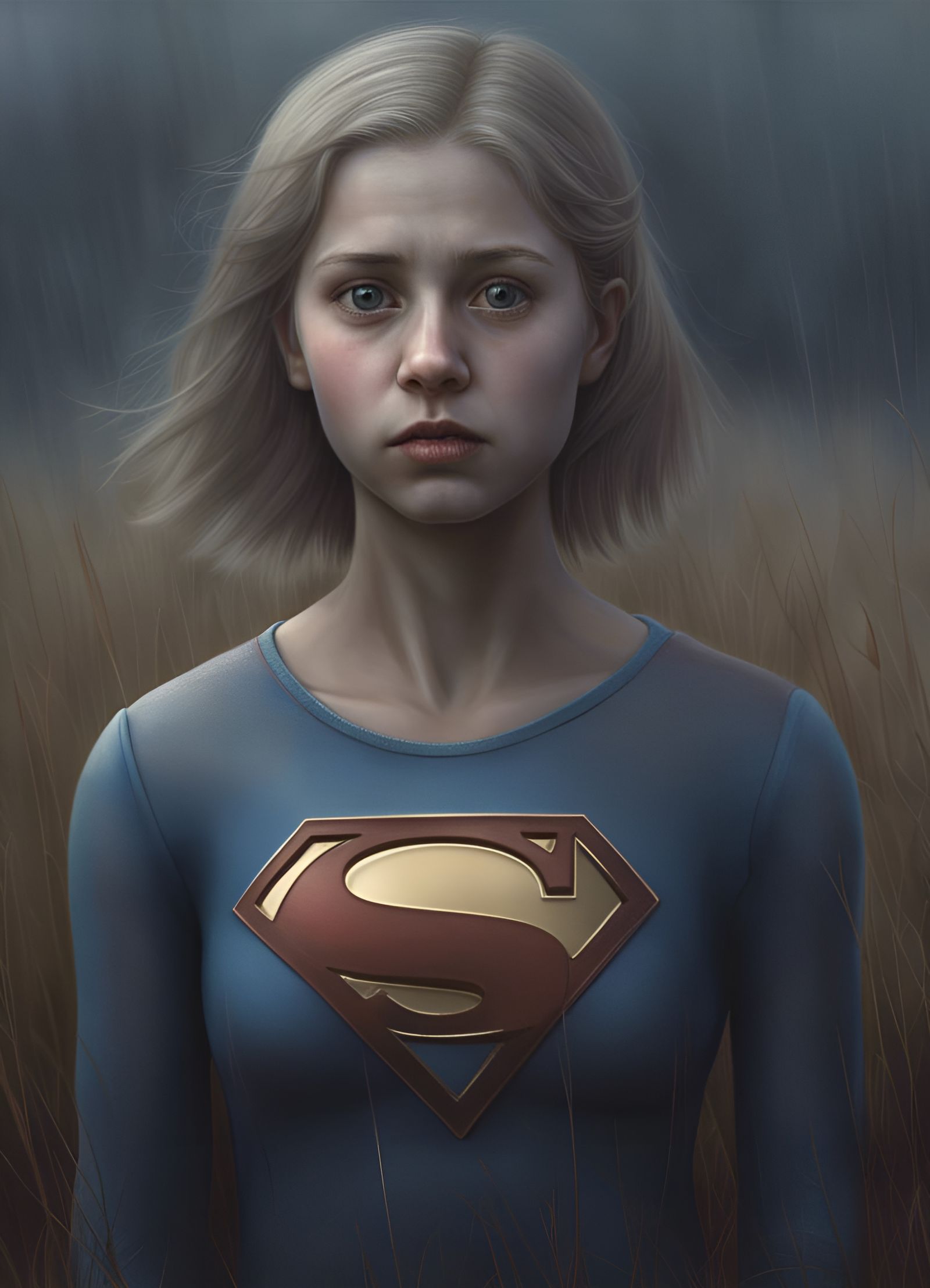 Supergirl Illustrated in Realistic Style