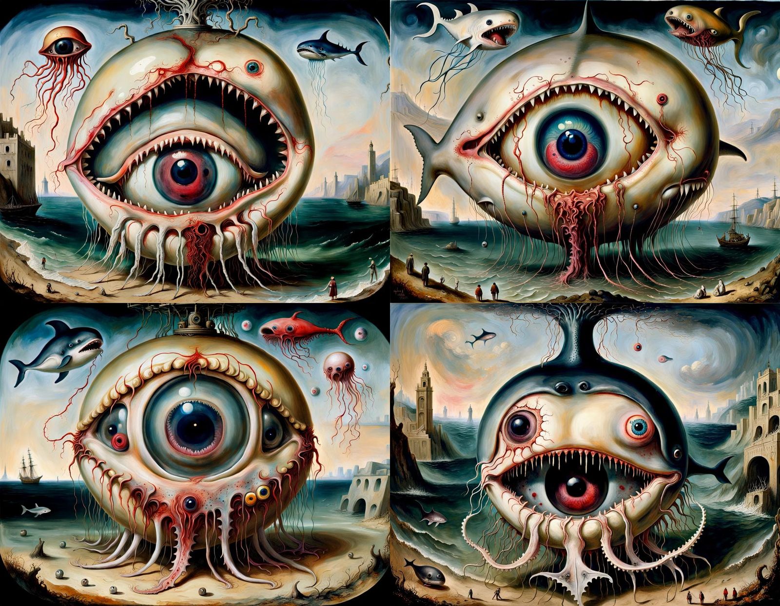 Surreal Hybrid Creature in Romantic Artistic Style