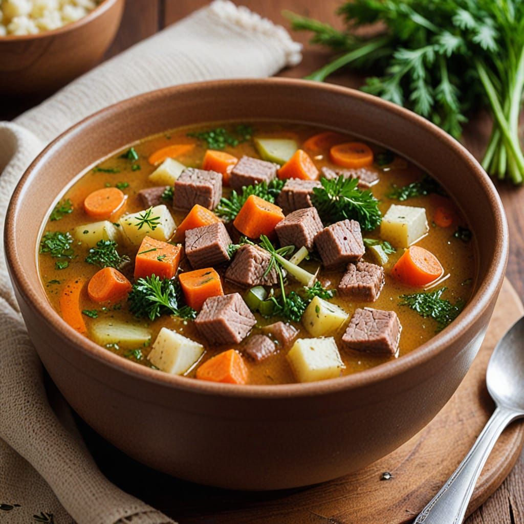 Hearty Shurpa Soup with Beef and Vegetables