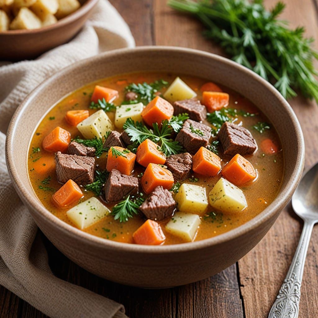 Hearty Shurpa Soup with Beef and Vegetables
