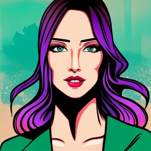 October Woman in Manga Pop Art Style