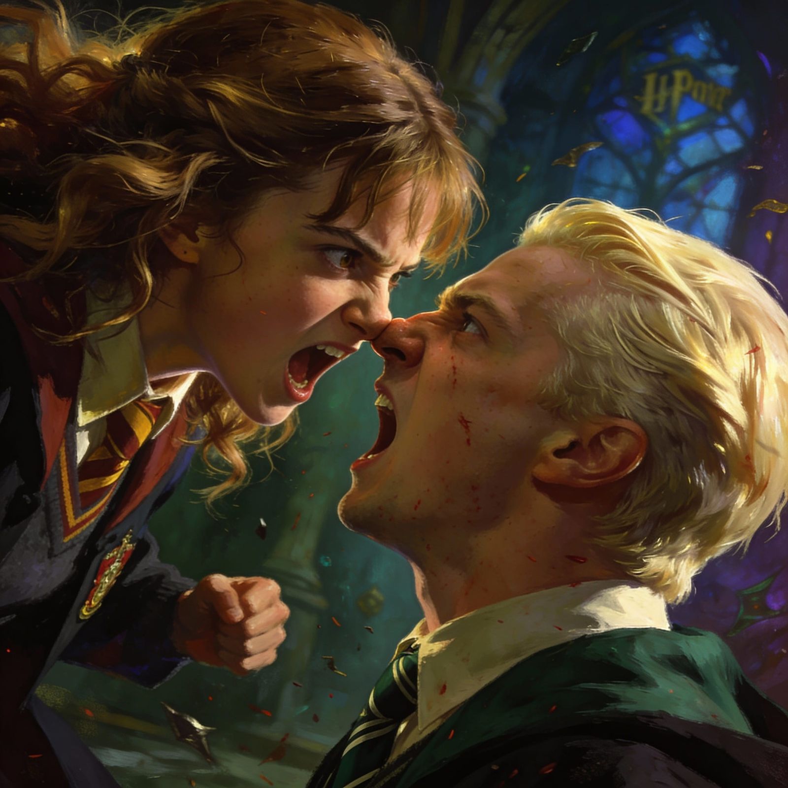 Hermione Granger Punches Draco Malfoy in Dramatic Art