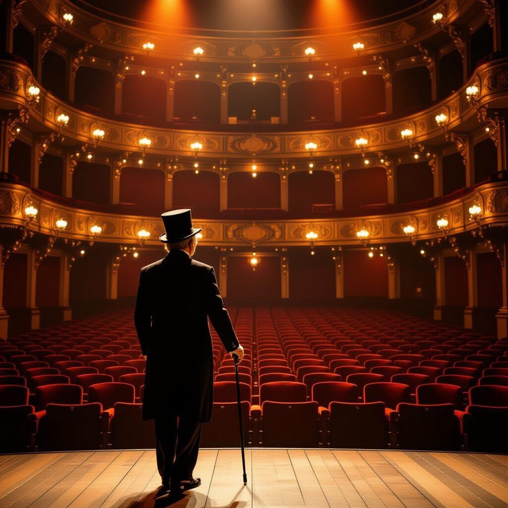 Vintage Theatre Scene Inspired by Old Hollywood Musicals