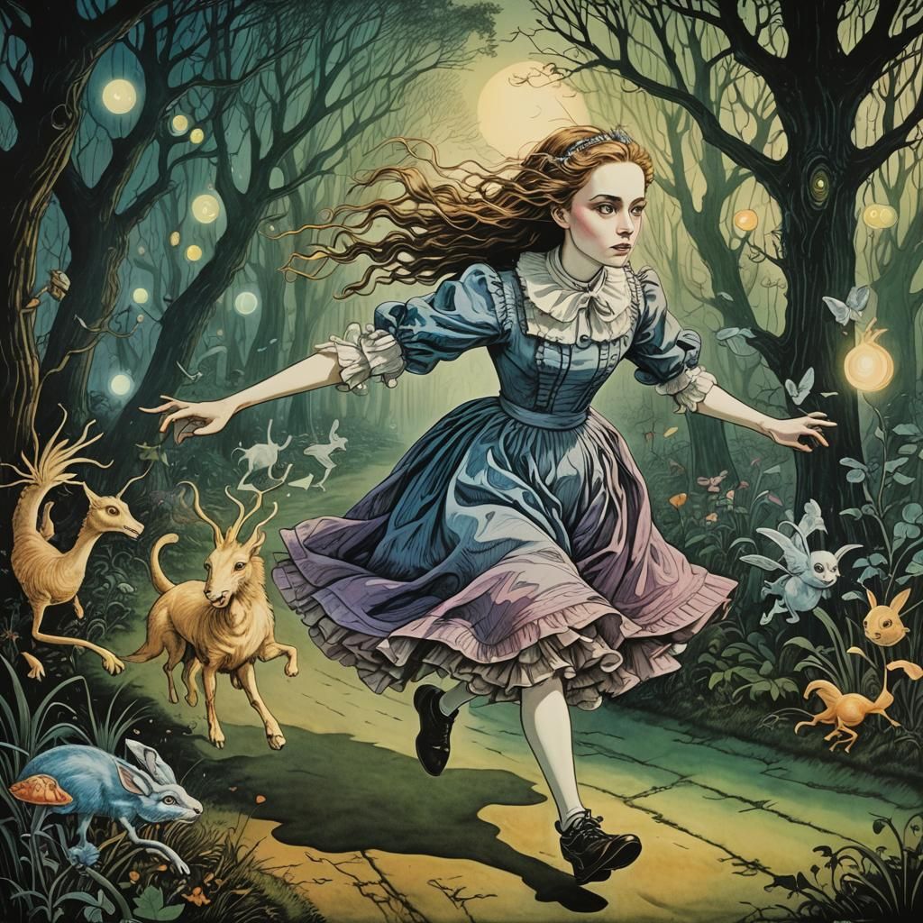 Alice in Wonderland: A Burtonesque Bromoil Print