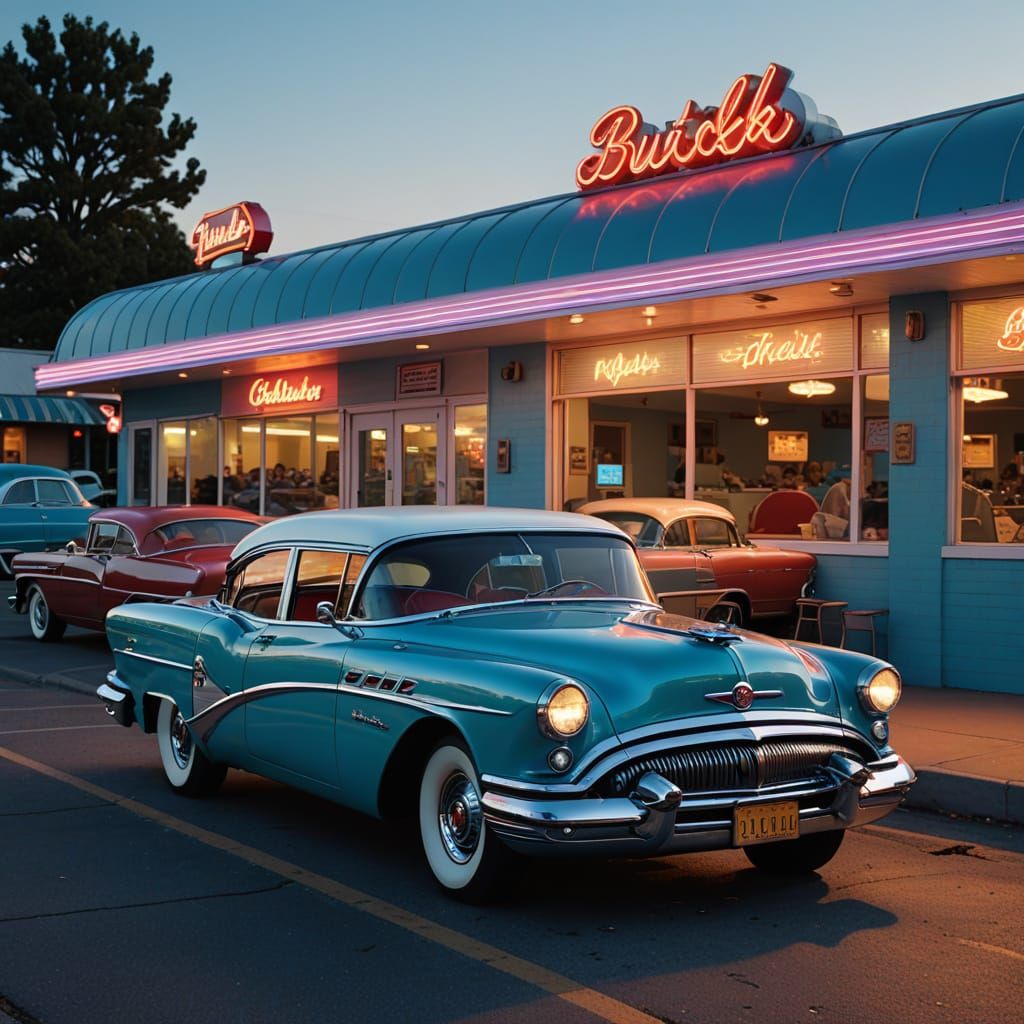 1955 Buick Roadmaster at Retro Diner