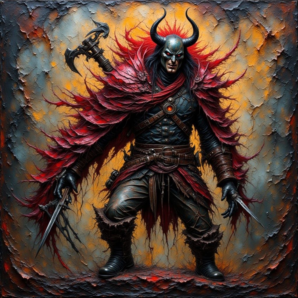 Grungy Oil Painting of Grunge Rock