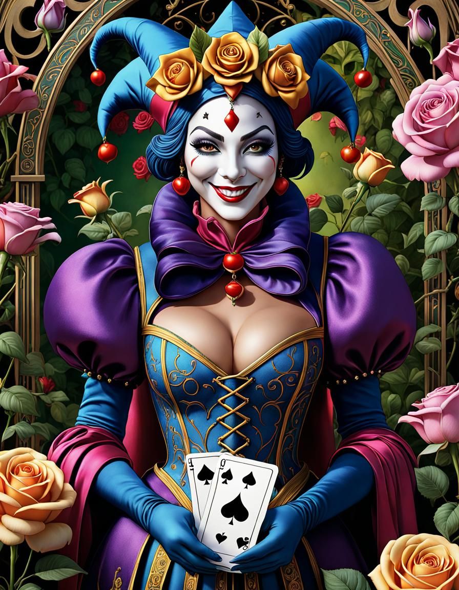 Sinister Jester Tarot Card in 3D Matte Style