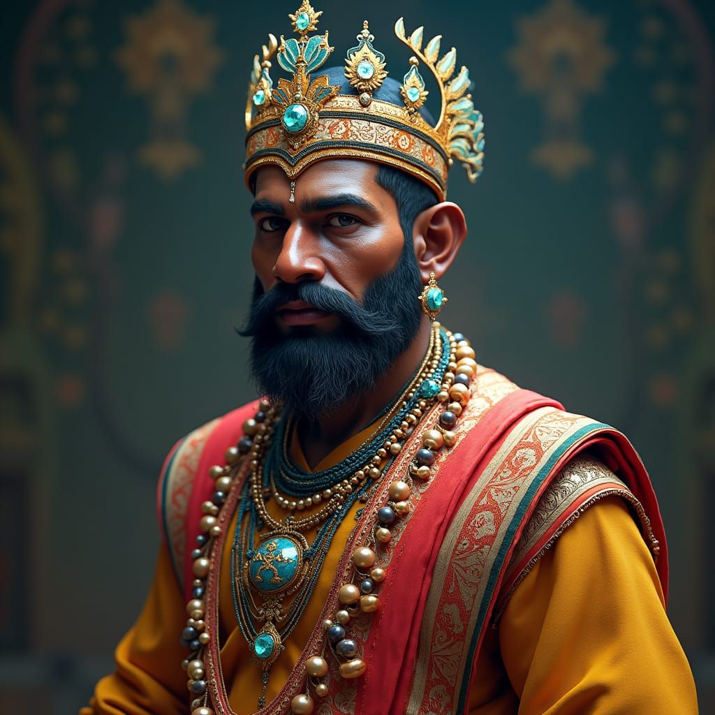 Sri Lankan King: Ornate Attire and Futuristic Jewelry