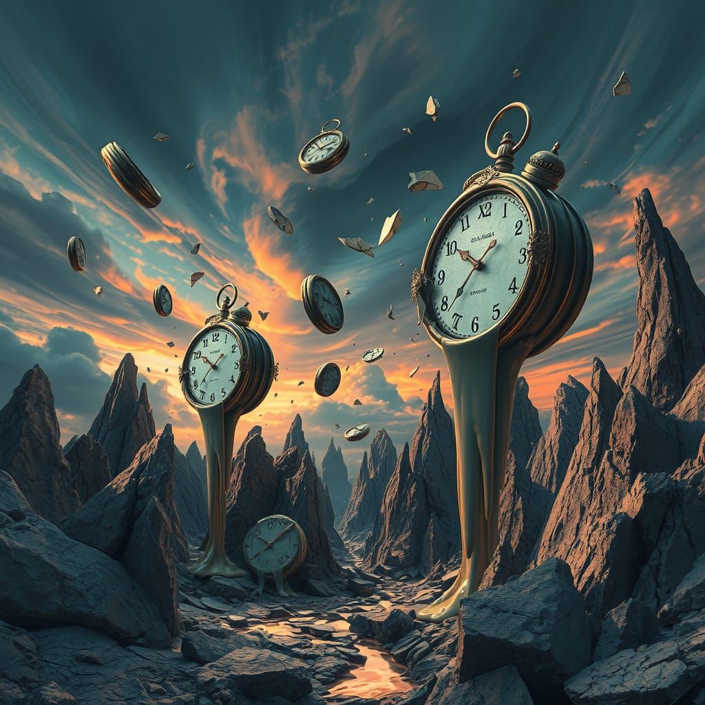 Distorted Time Realms in Surreal Decay