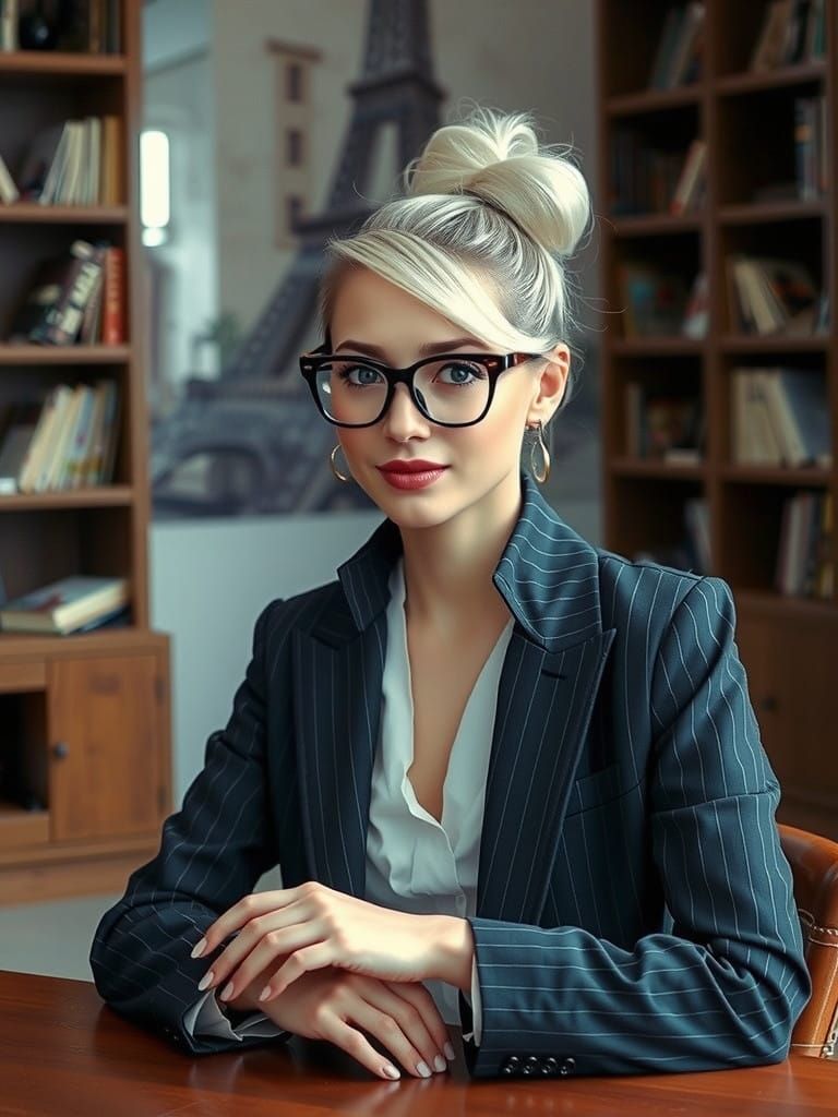 Confident Psychologist in Modern Office Setting