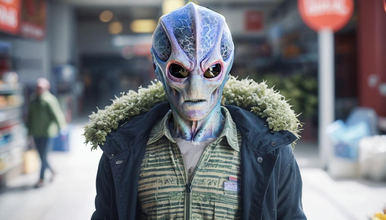 Alien in Supermarket: Digital Matte Painting