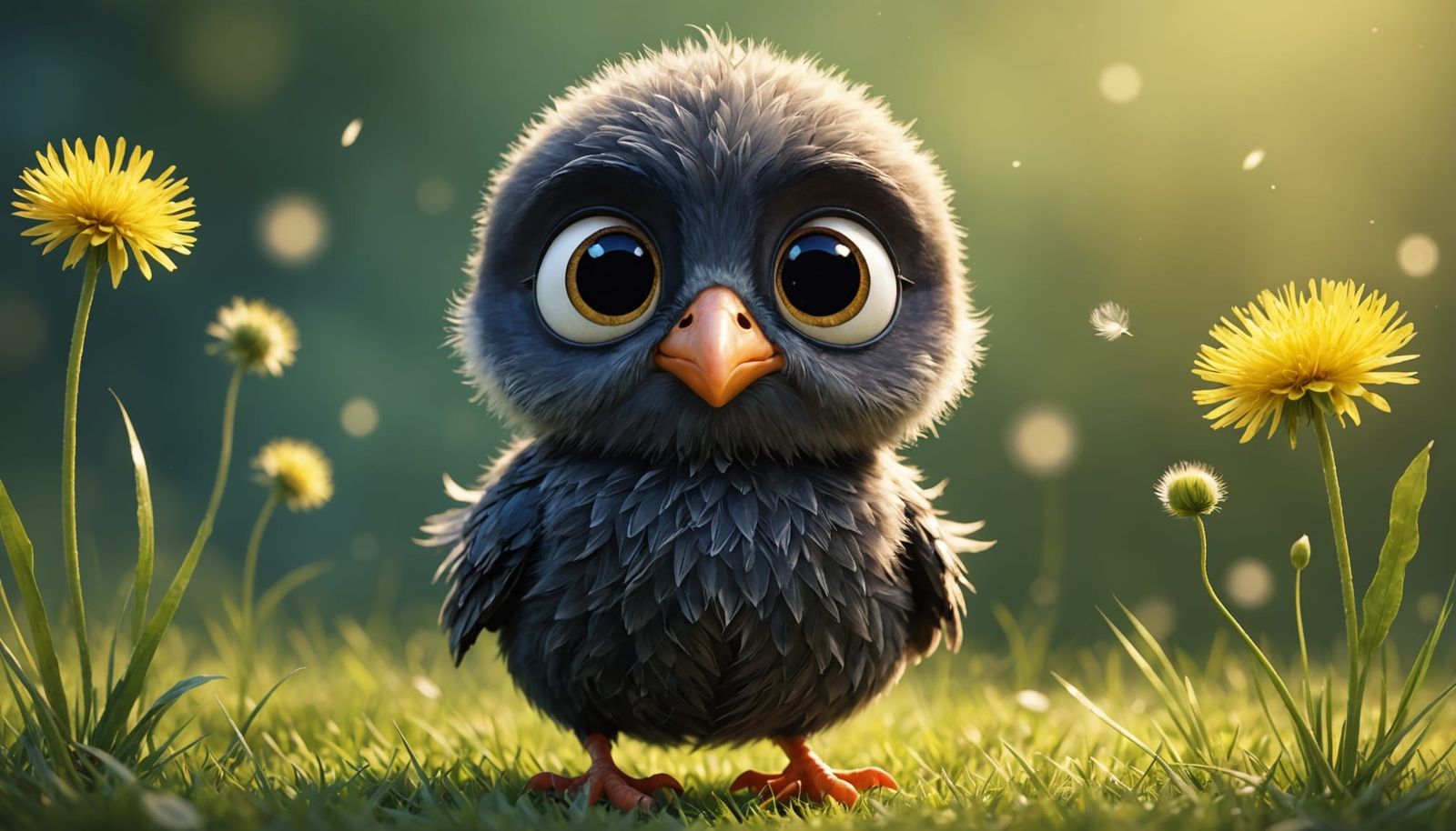 Cute Baby Bird in Whimsical Disney Style