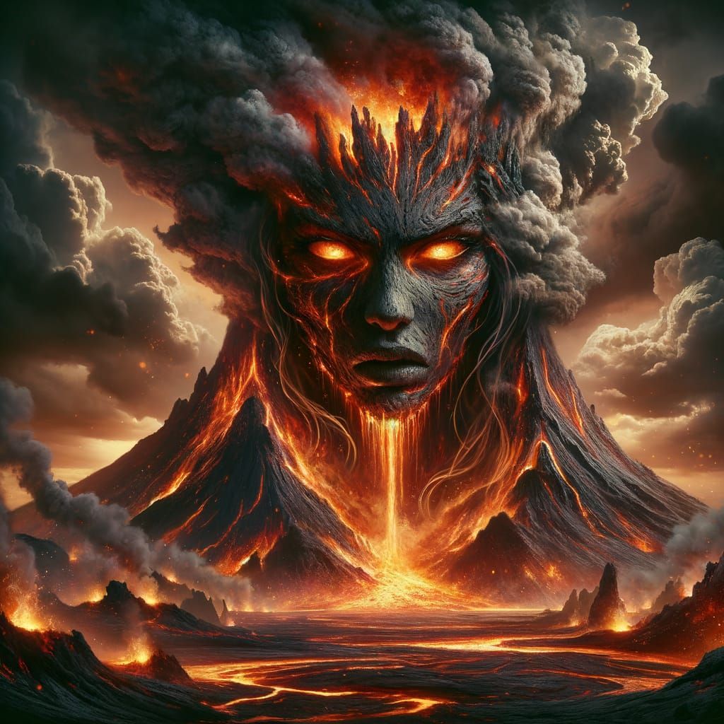 Fierce Volcano Goddess Unleashes Inferno Fury