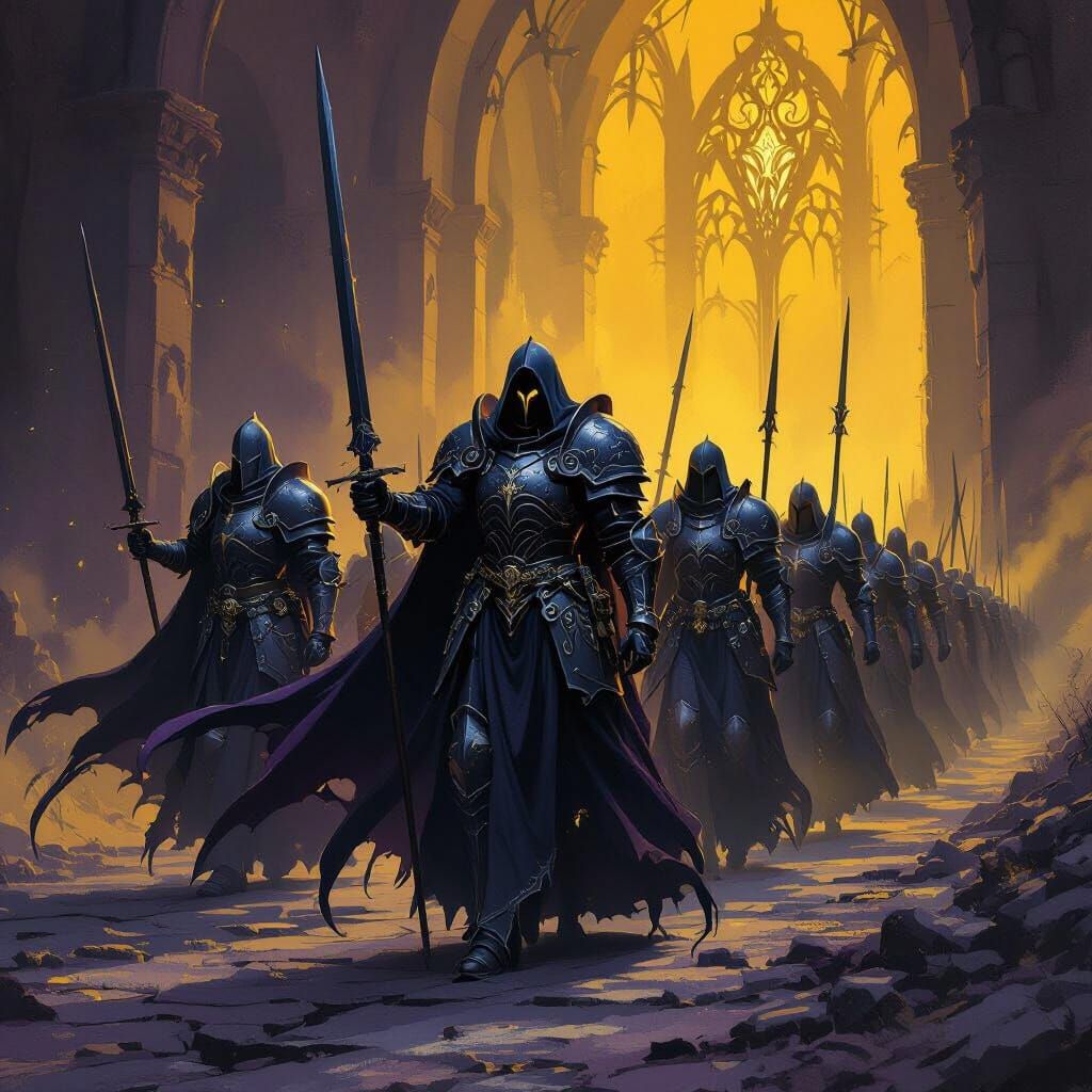 Death Knights Marching in Dark Fantasy Art