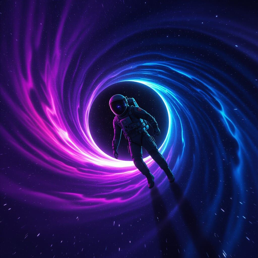 Astronaut Emerges from Cosmic Black Hole