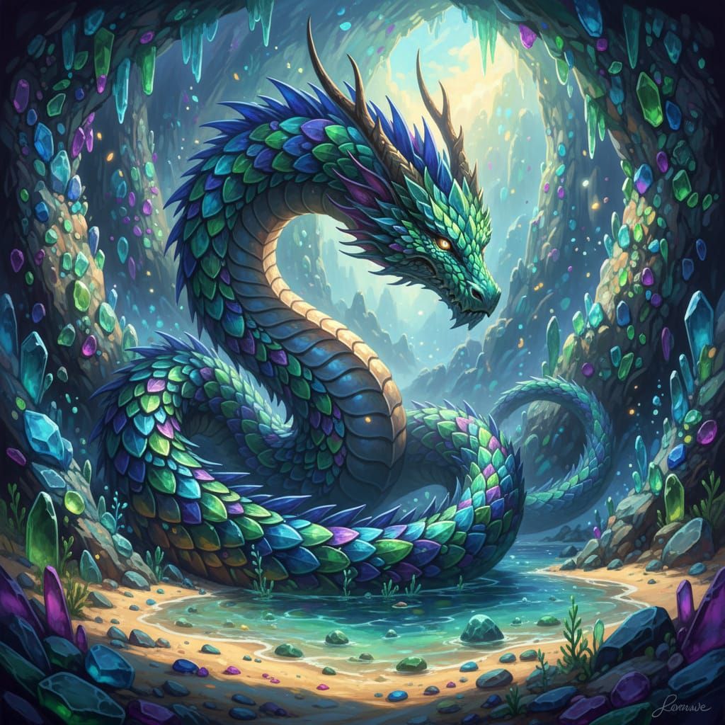 Ancient Sea Glass Dragon Guards Hidden Cove