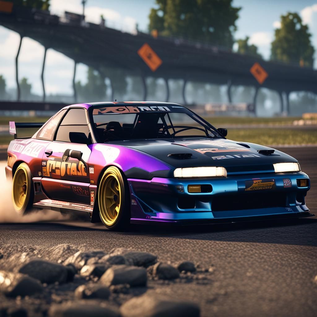 Nissan 180sx Drift Car in 3D Game Style