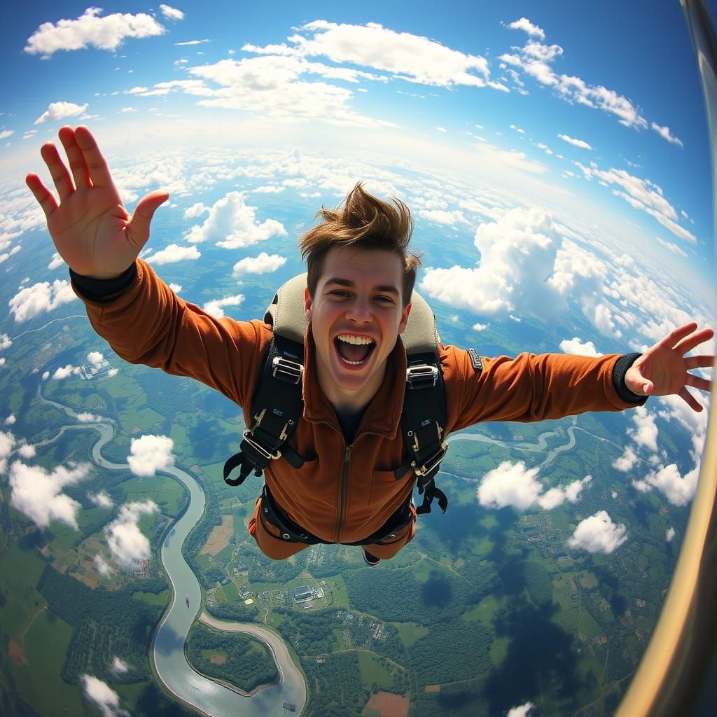 Young Adventurer Soars Through the Skies in Vibrant Color