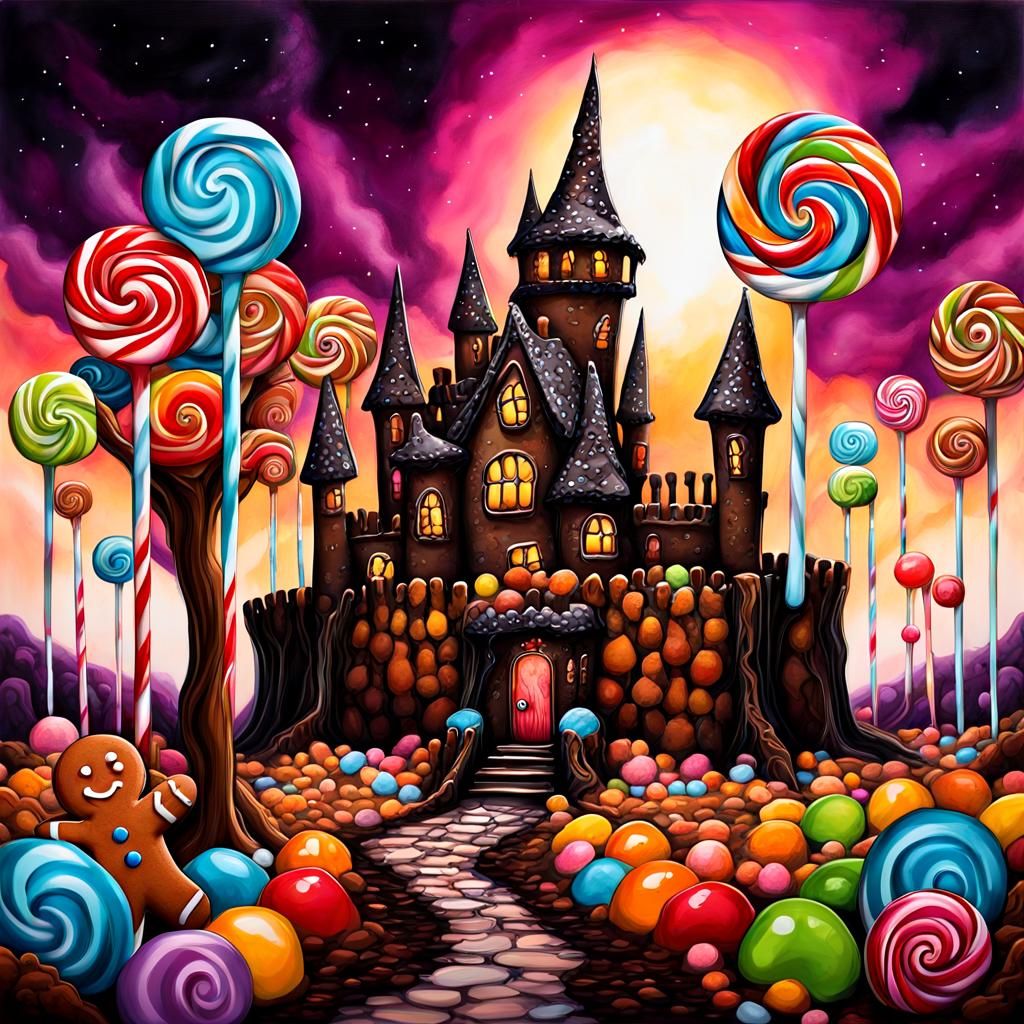 Gingerbread Castle in Twisted Lollipop Forest