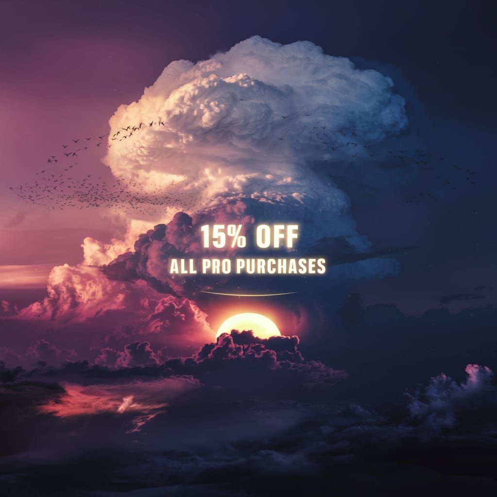 Dramatic Sunset Movie Poster with Cloudscape