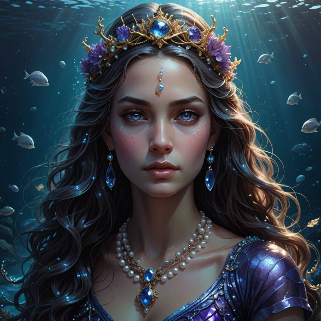 Portrait of Hipponoe, a Nereid Goddess of the Sea