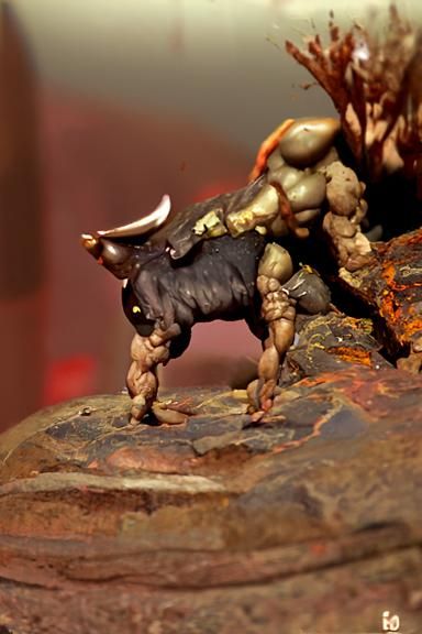 Hyperdetailed Minotaur Diorama in Fantasy Art Style