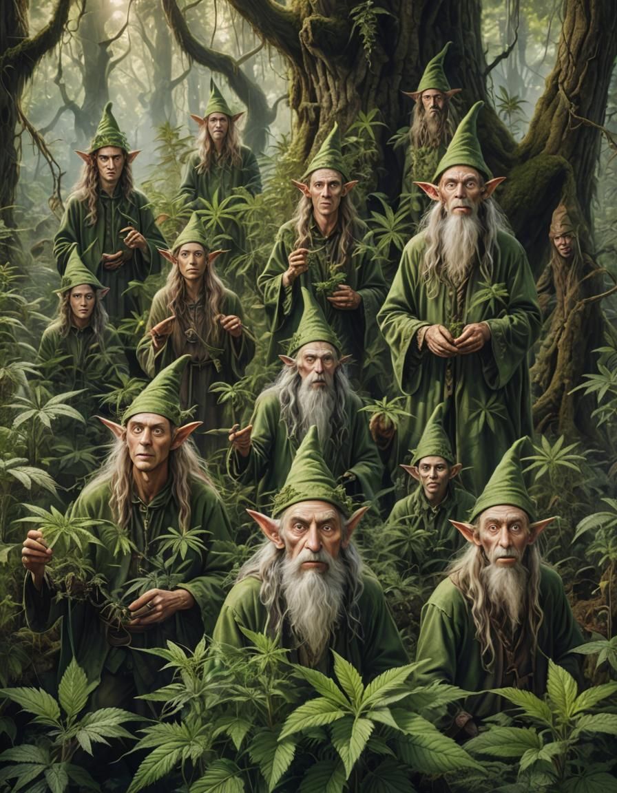 Phantasmagoric Forest Portrait with Elves