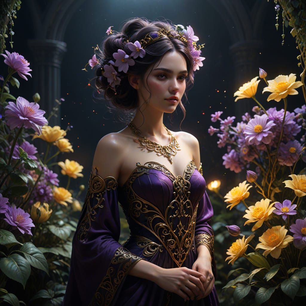 Celtic Florist in Dark Fantasy Aura